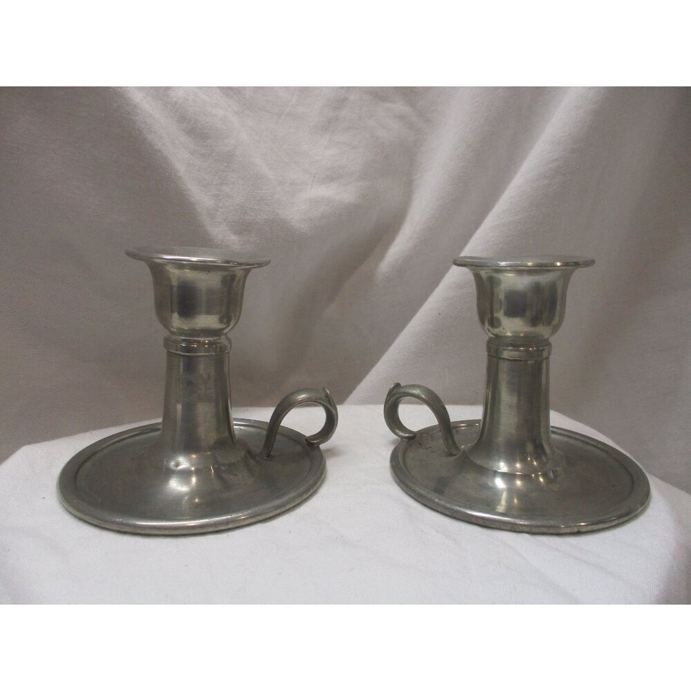 Everlast Pewter‎ Candle Holders Vintage Hand crafted early American silver